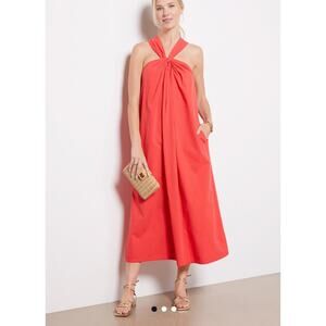 Faherty Coral Halter Maxi Dress